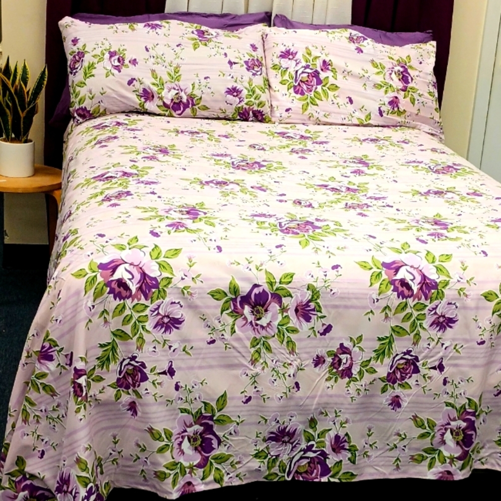 6 Piece Queen 1600 Deep Pocket Bamboo 100% Cotton Touch Sheet Set